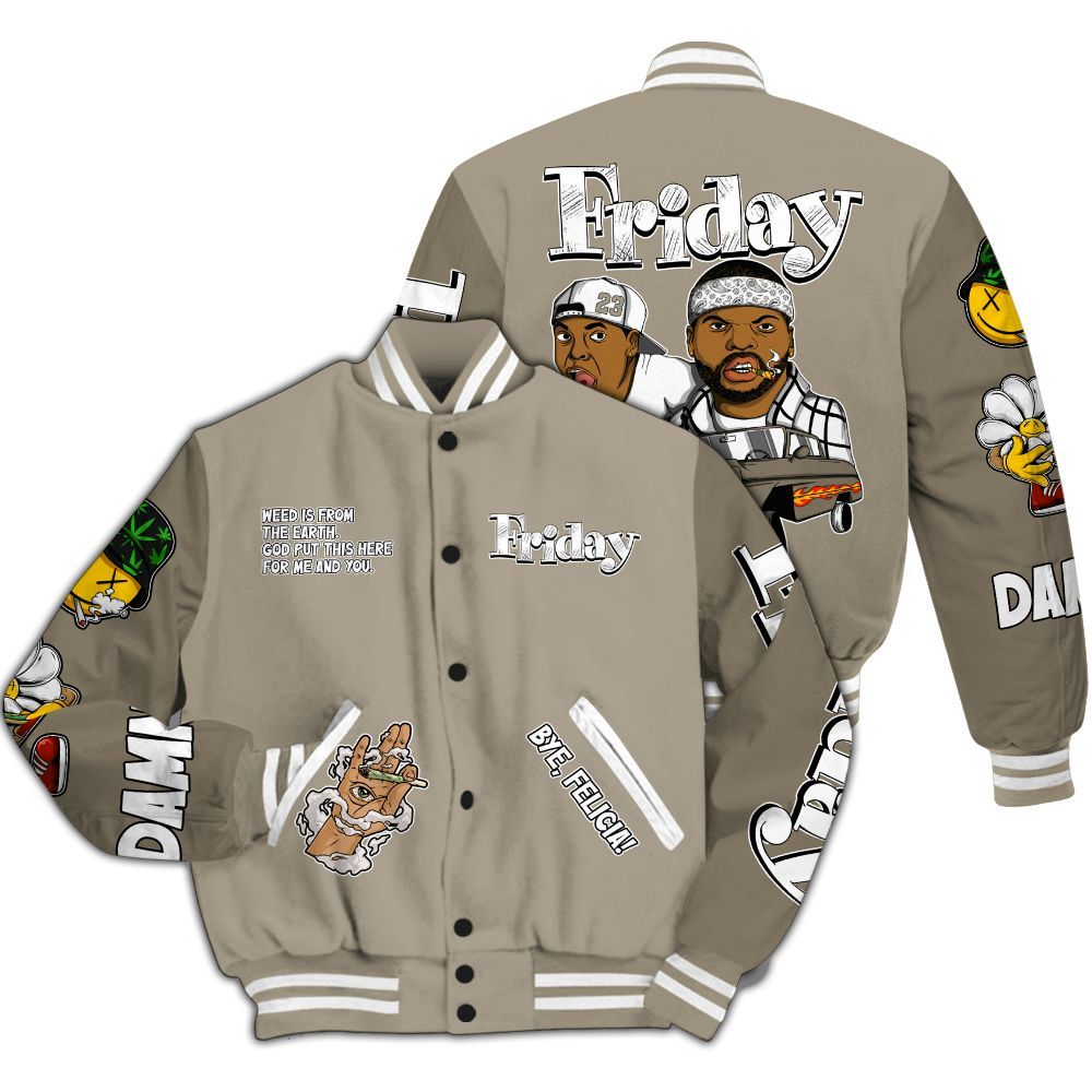 Varsity Jacket To Match High OG Khaki 1s - Friday Sneaker Stress Style All Over Print