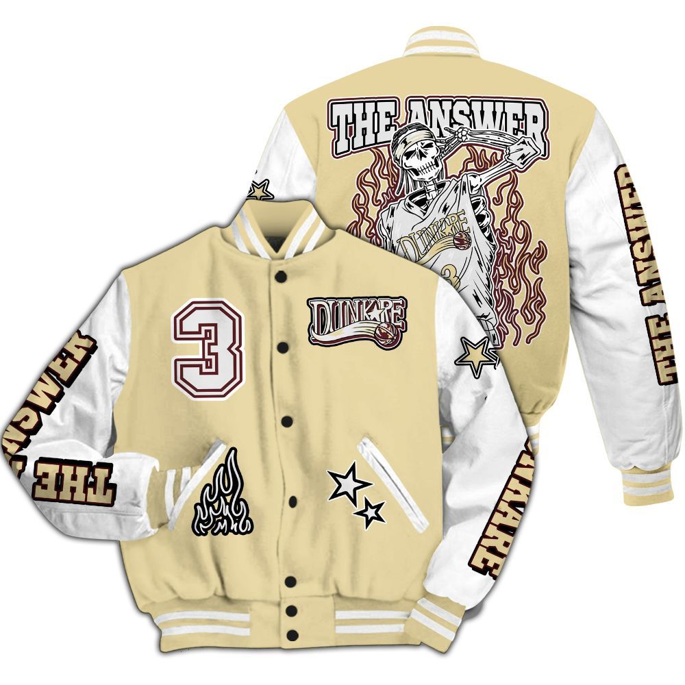 Varsity Jacket To Match Women Phantom 12s - Allen Answer Skeleton All Over Print