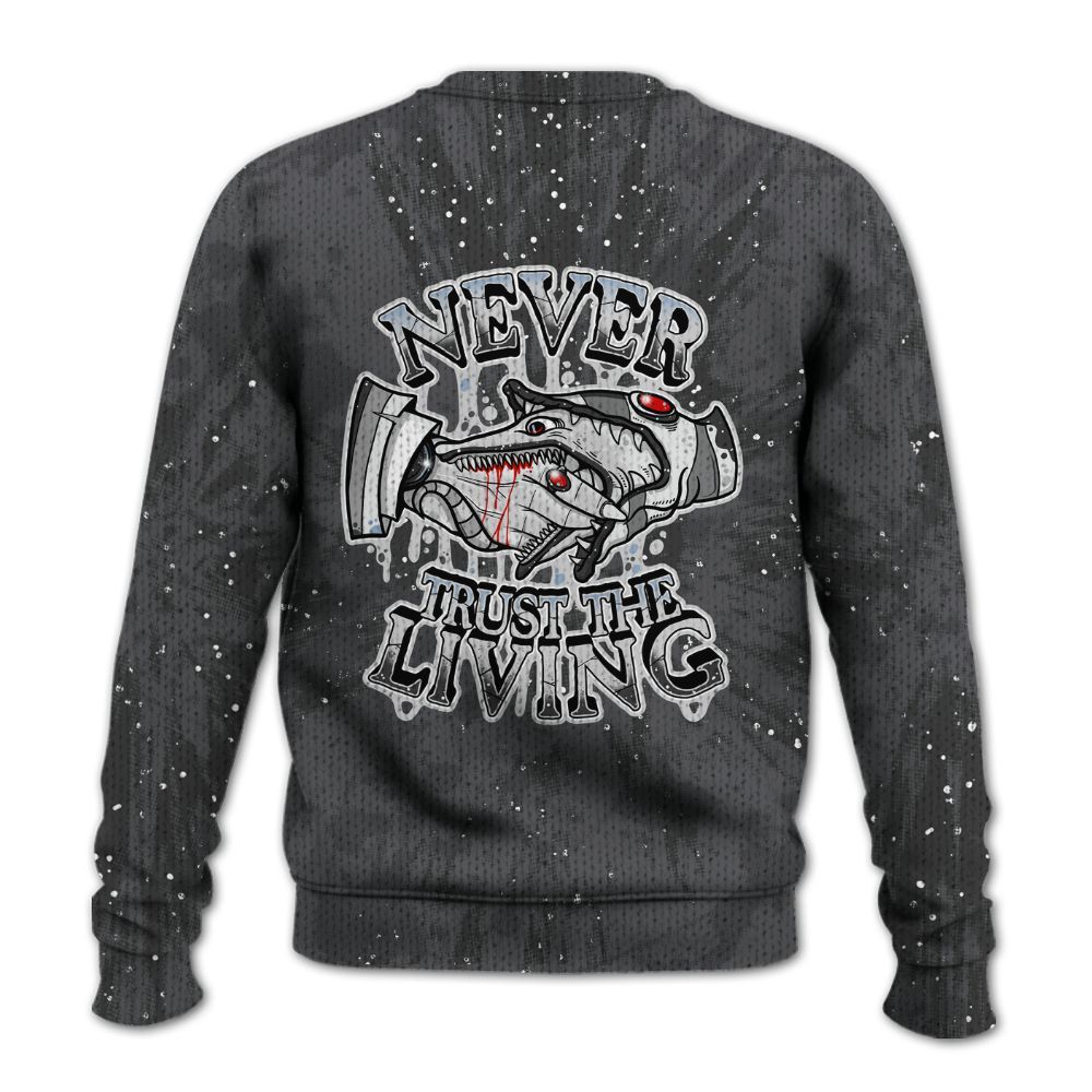 Knitted Sweater To Match Reverse Oreo 6s - Never Trusting Living Graphic Halloween