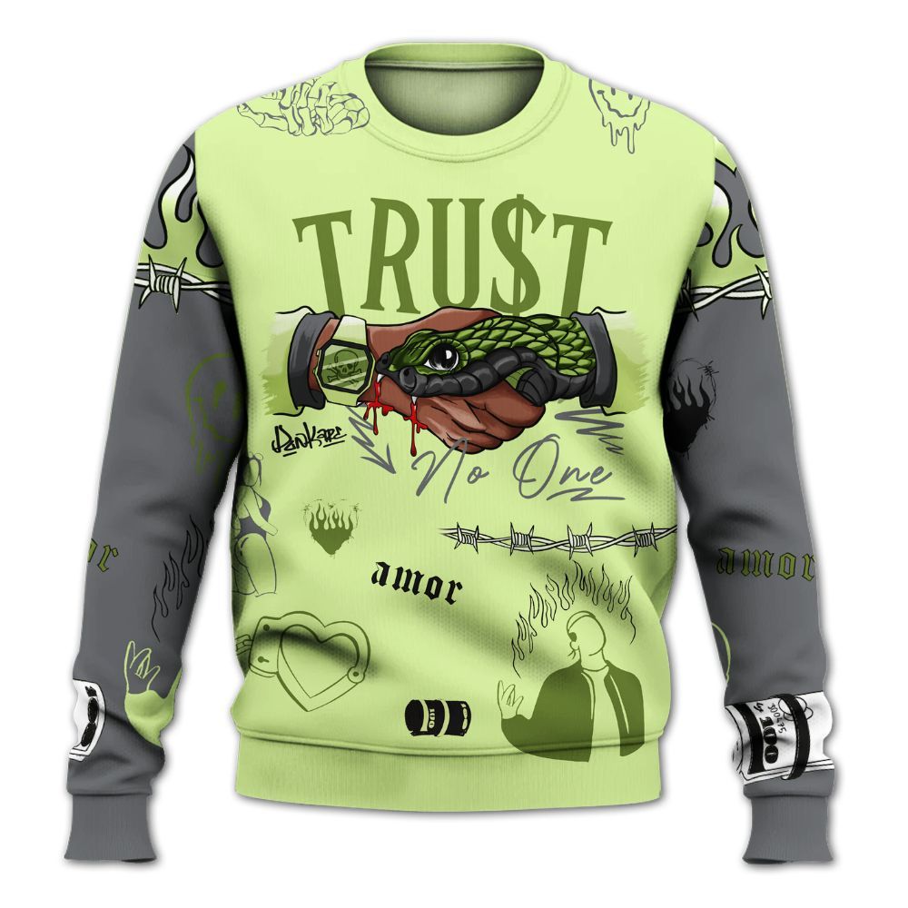 Sweatshirt To Match Smoke Grey Volt TR 1s - Snake Trust No One All Over Print