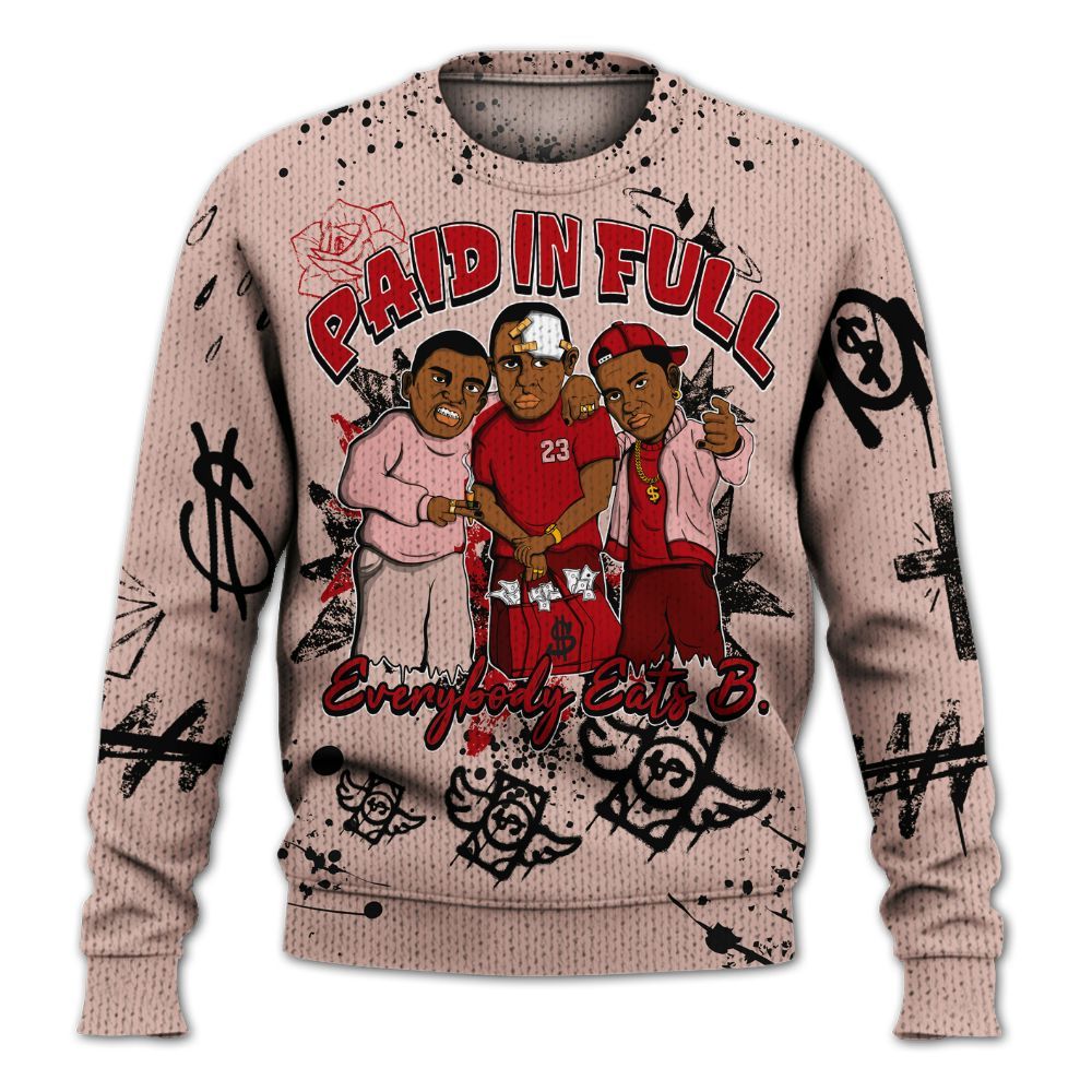 Knitted Sweater To Match Low Valentines Day 1s - Everybody Paid In Full Crayon