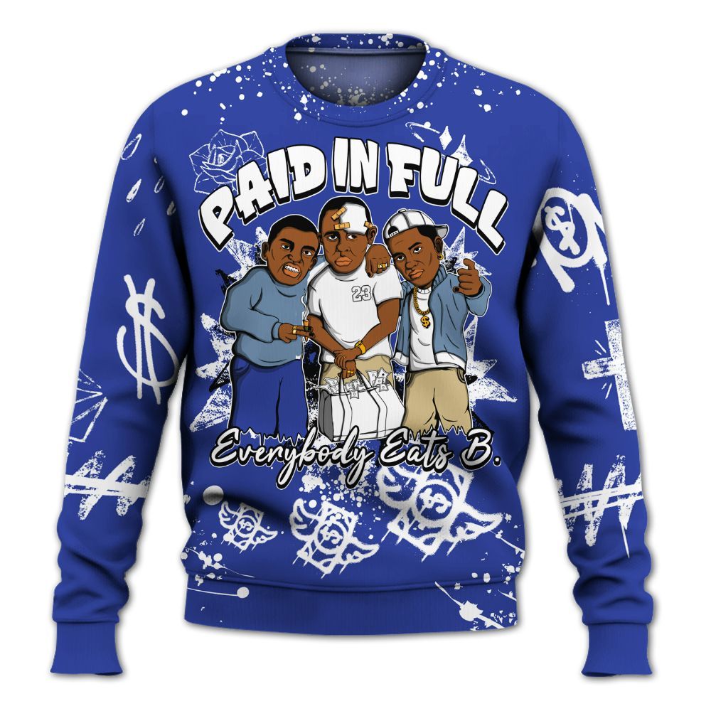 Sweatshirt To Match Air 180 Concord - Everybody Paid In Full Crayon All Over Print