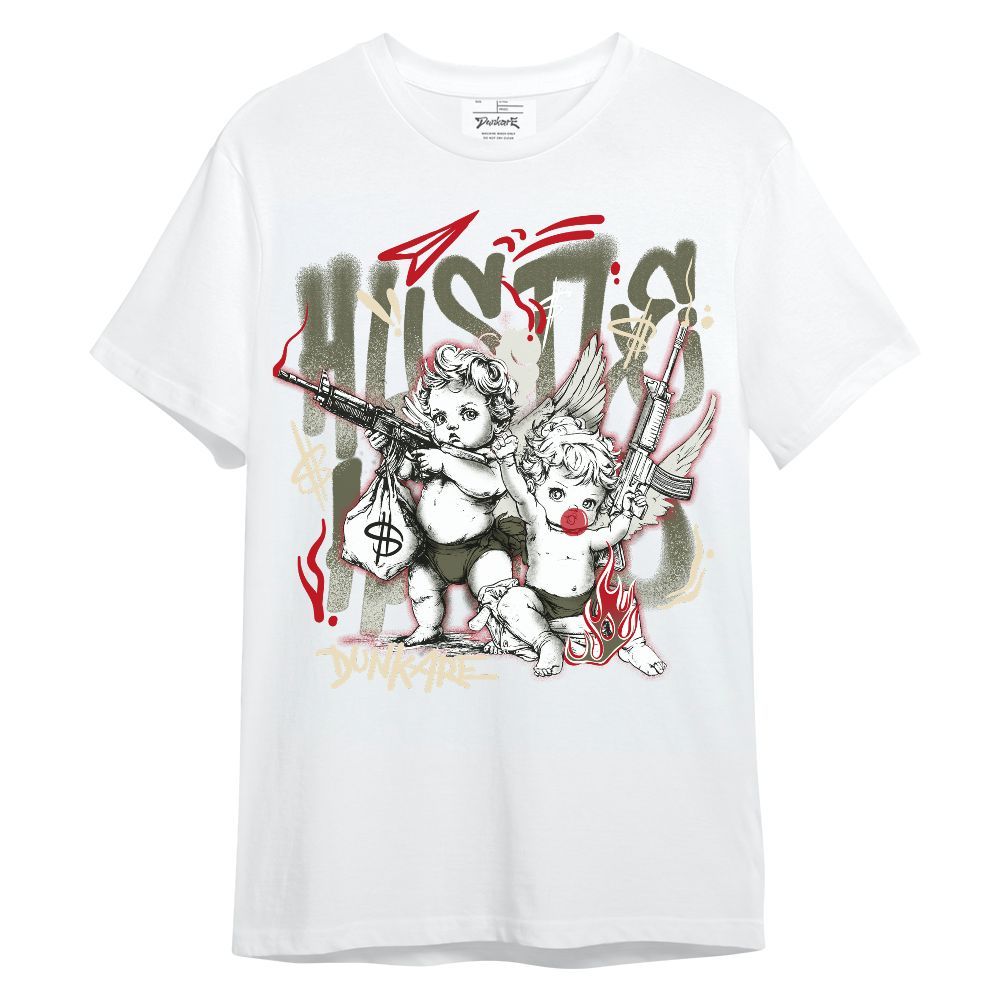 Shirt To Match Travis Scott Low OG Medium Olive 1s - Hustle Hard Angel Unisex Shirt