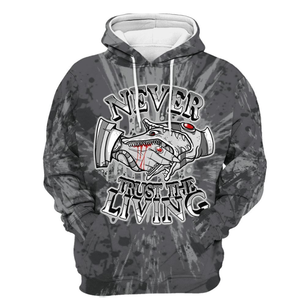 Hoodie To Match White Thunder 4s - Never Trusting Living Graphic Halloween All Over Print