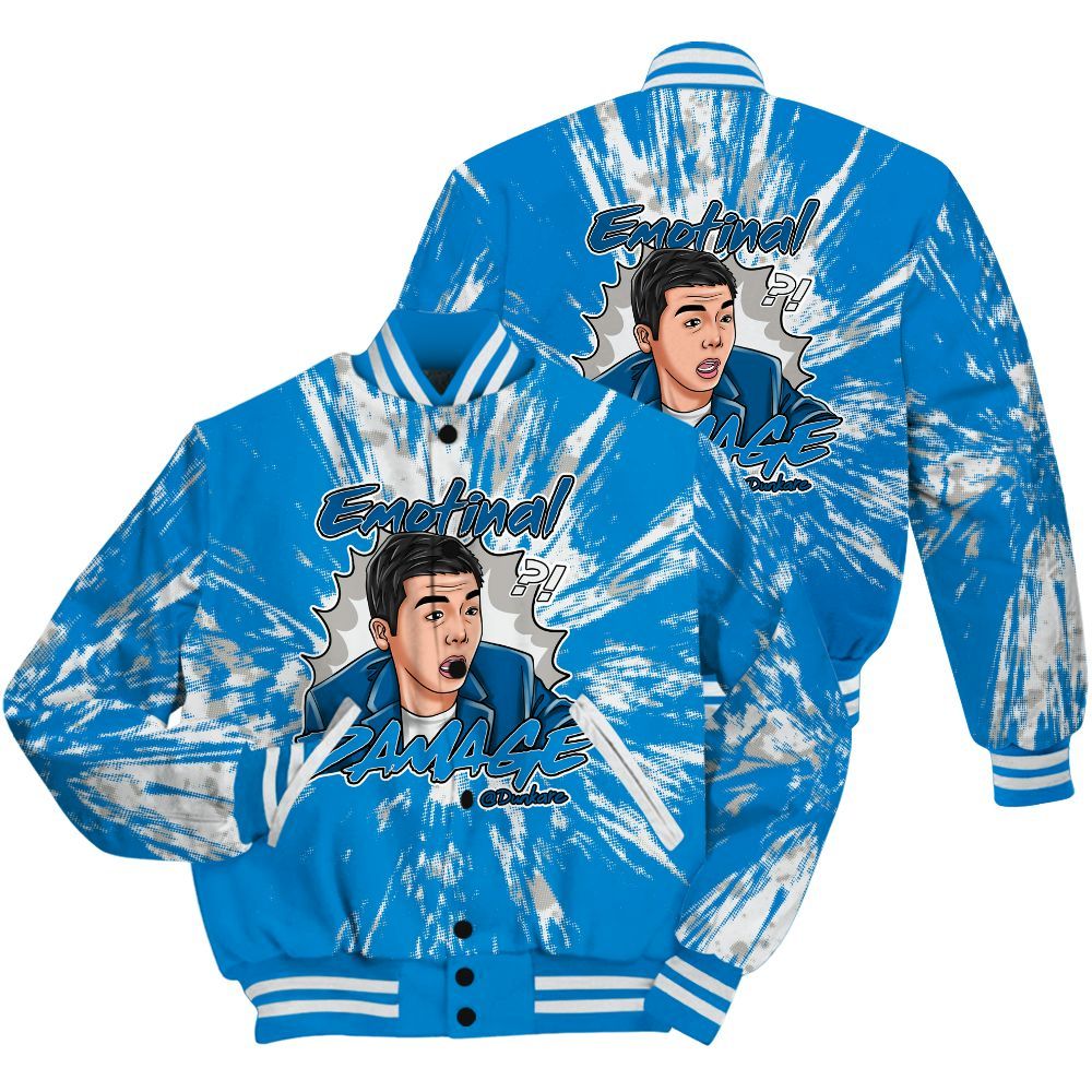 Varsity Jacket To Match Industrial Blue 4s Shirt - Damaged Meme Shirt Unisex Outfit All Over Print