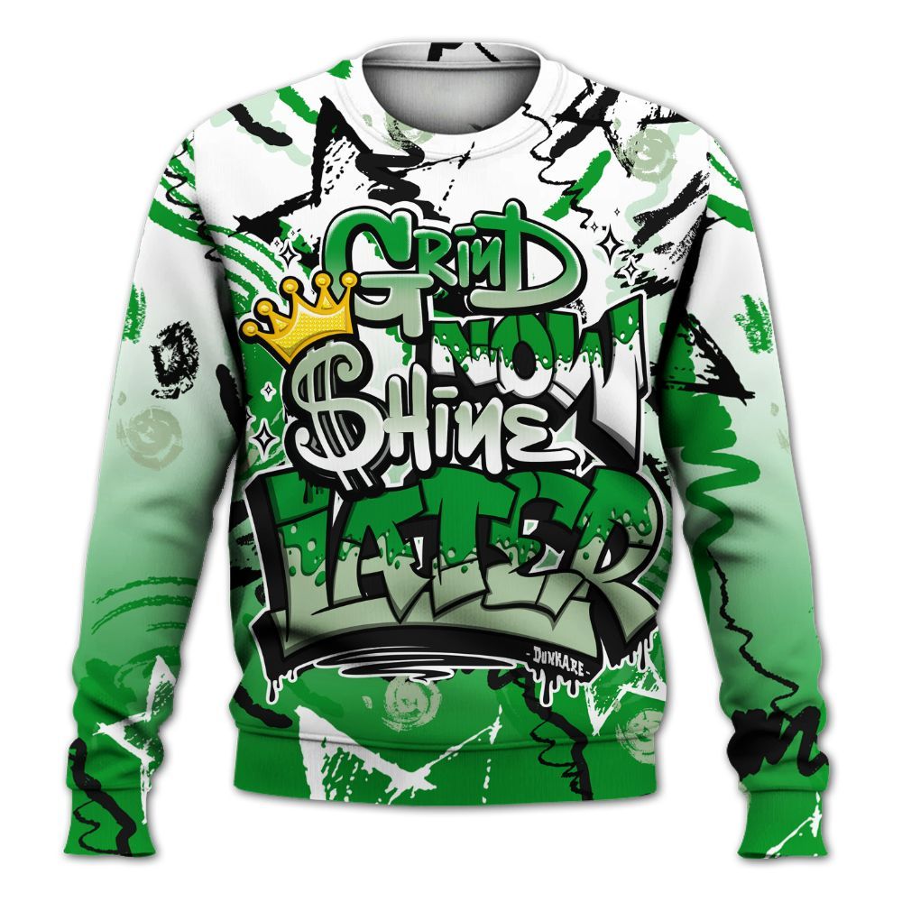 Sweatshirt To Match Green Spark CJ1 T-Rex - Grind Shine Later Drip All Over Print