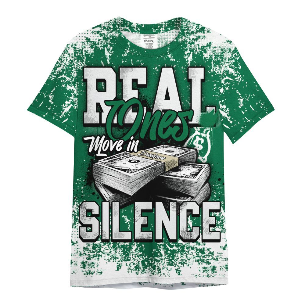 Shirt To Match Pine Green 4s - Move In Silence Money Street Retro All Over Print