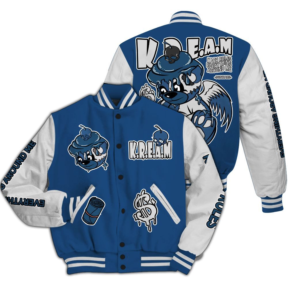 Varsity Jacket To Match High OG Midnight Navy 1s - Loot Bear All Over Print