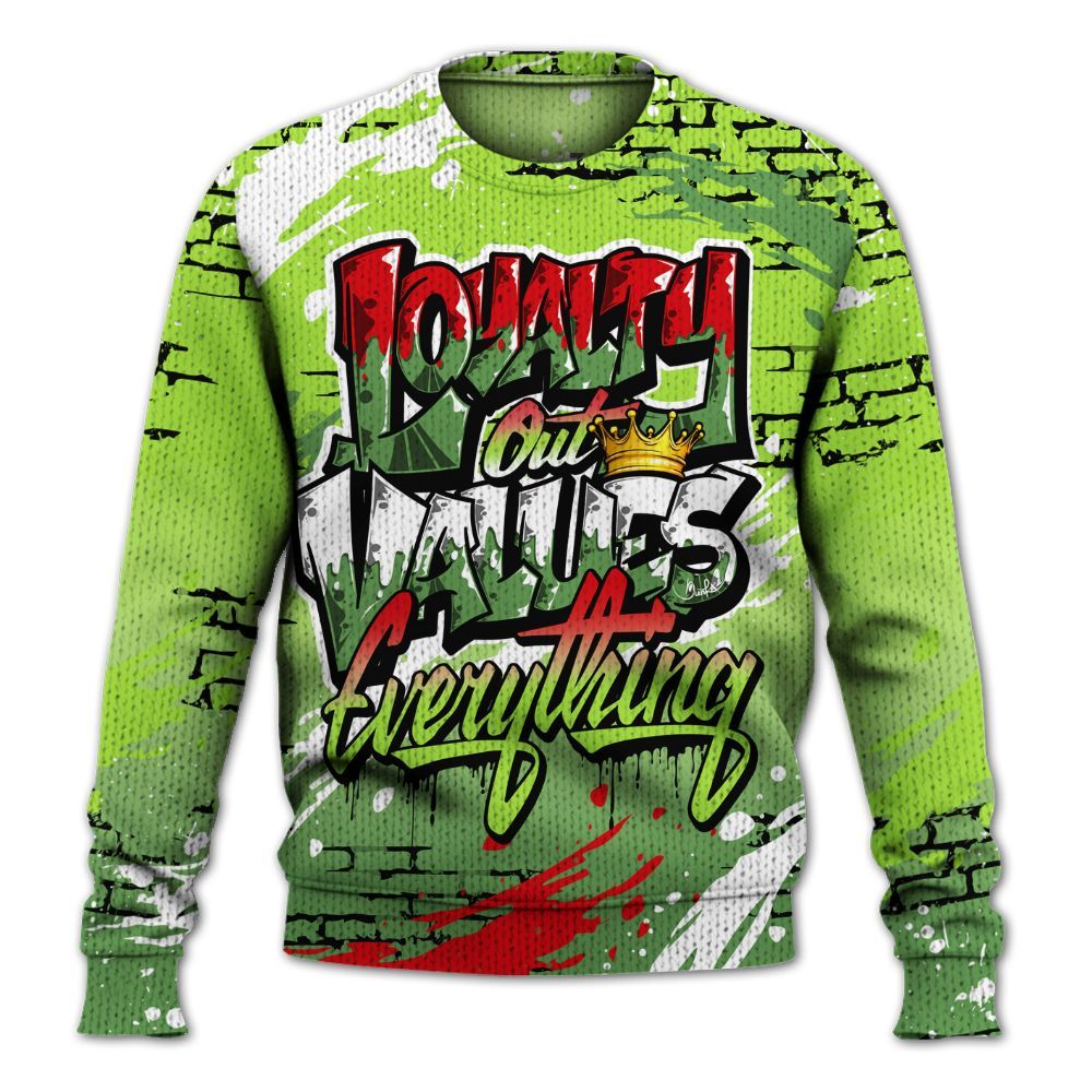 Knitted Sweater To Match Kobe 6 SE Grinch - Values Of Loyalty Drip