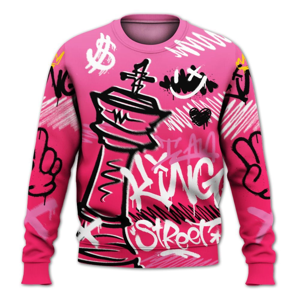 Sweatshirt To Match Air VaporMax Plus Triple Pink - Street King Chess Streetwear All Over Print