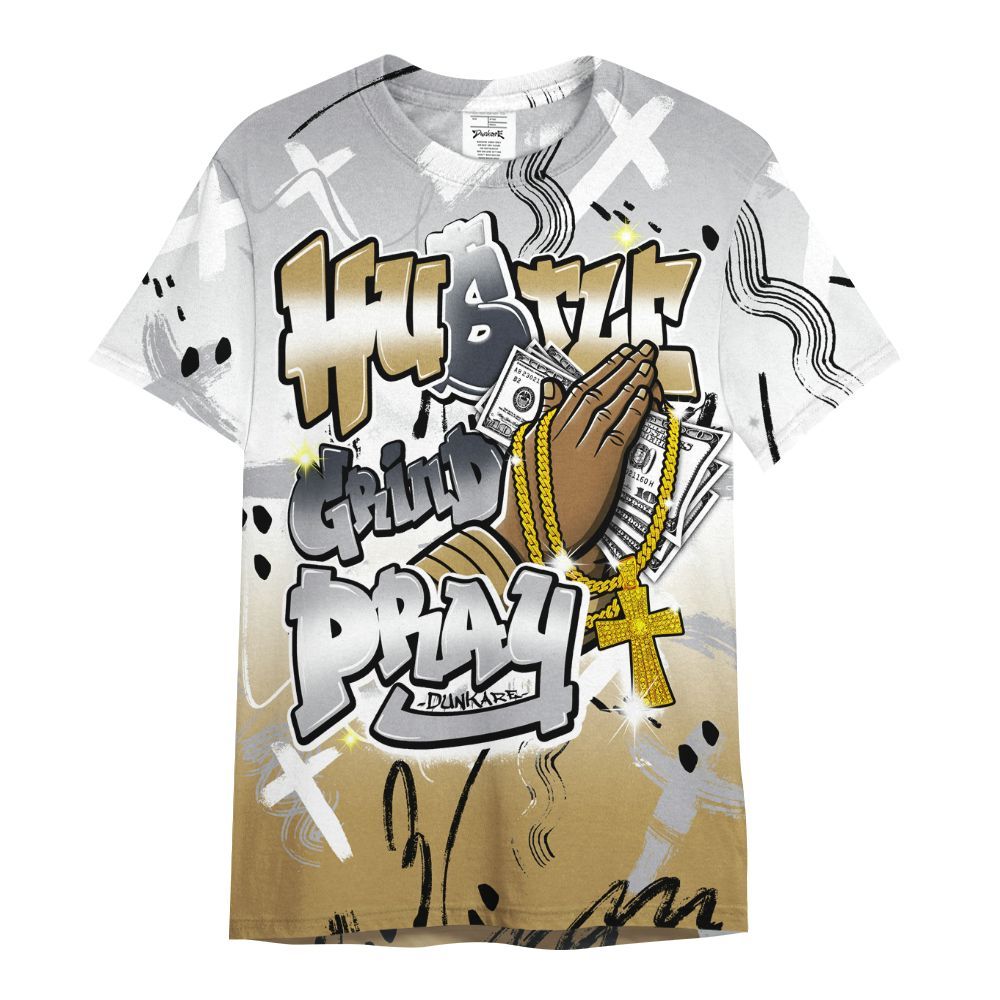 Shirt To Match Kobe 4 Gold Medal - Money Hustle Grind Pray All Over Print