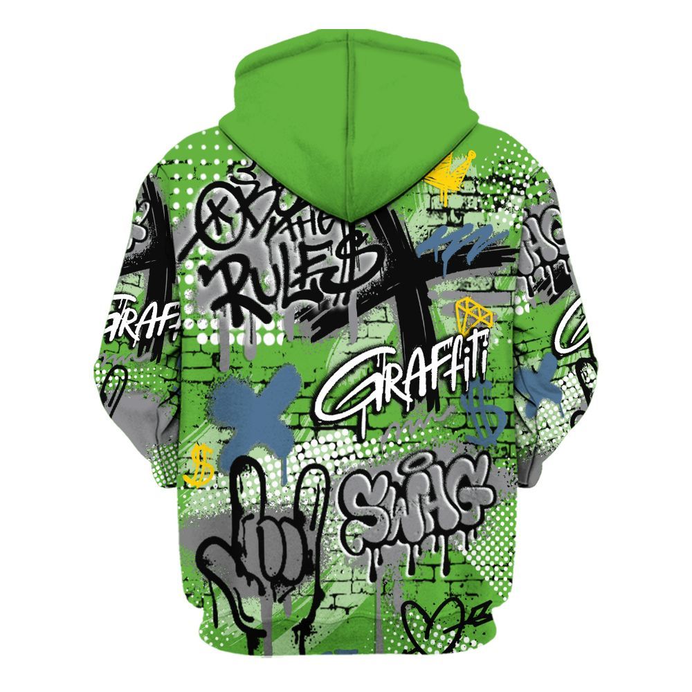 Hoodie To Match Retro Green Bean 5s - True It Real Graffiti Streetwear All Over Print