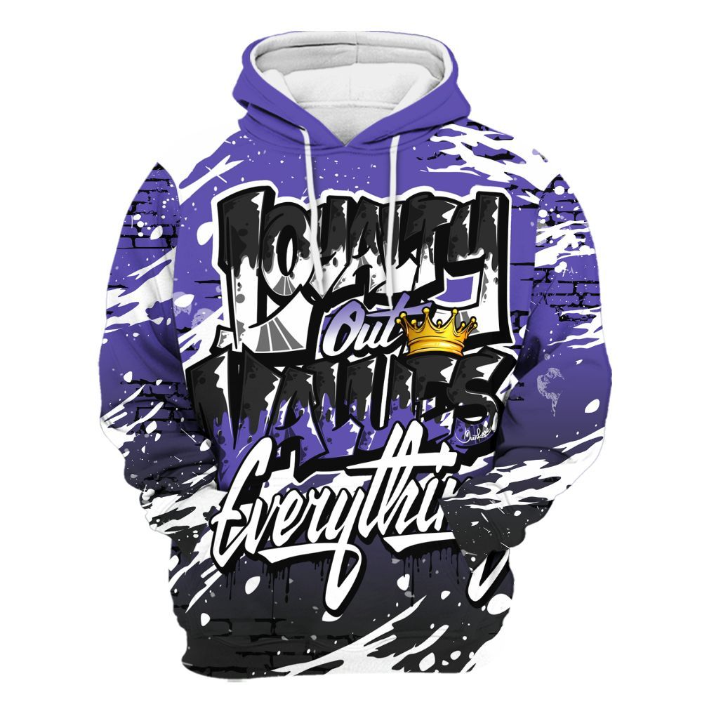 Hoodie To Match SB Dunk Low Purple Lagoon - Values Of Loyalty Drip All Over Print