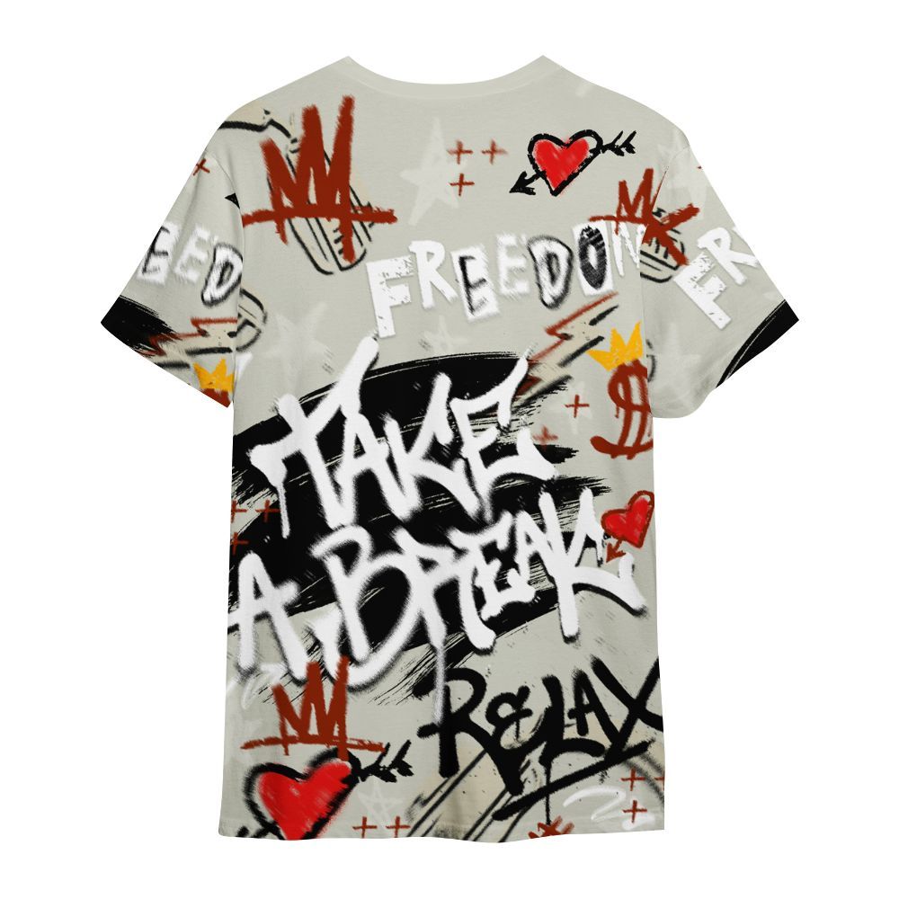 Shirt To Match El Grito 5s - Take Break Freedom Graffiti Streetwear All Over Print