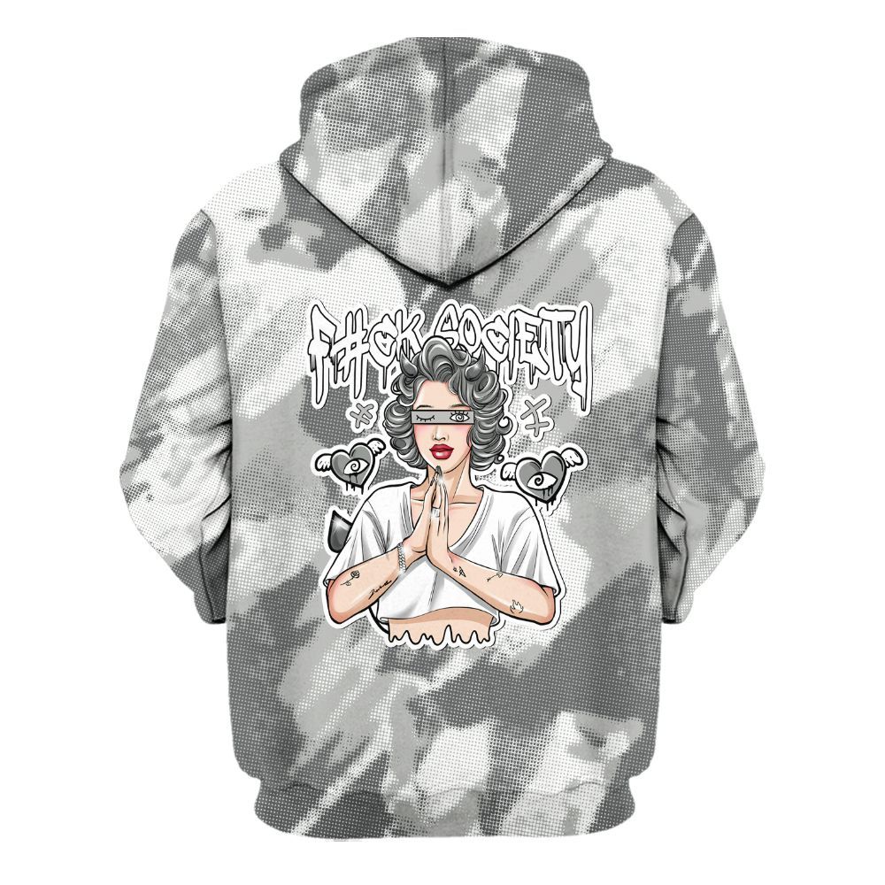 Hoodie To Match Retro Wet Cement 4s - F#ck Xociety Halftone All Over Print