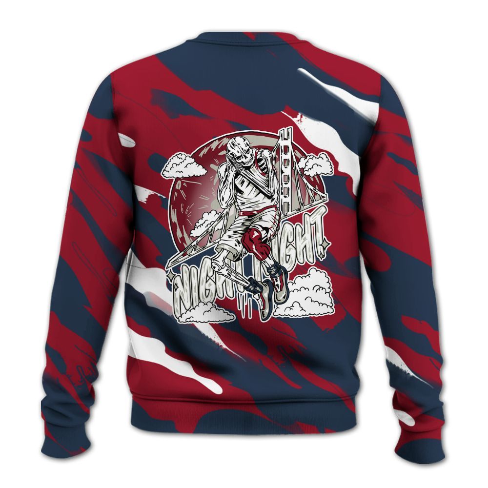Sweatshirt To Match Navy Blue 2024 6s - Seeya Skeleton Colored All Over Print