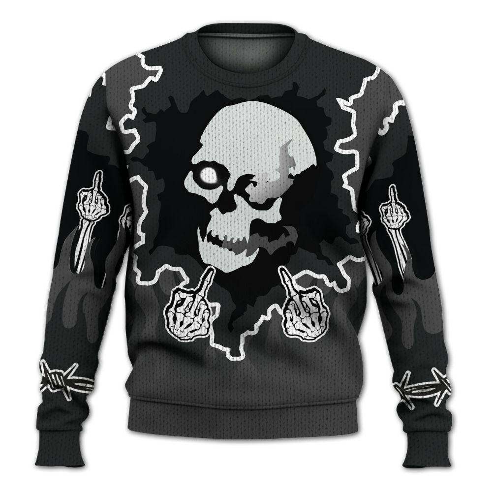 Knitted Sweater To Match Fear 4s - F Around Find Out Graphic Trapped