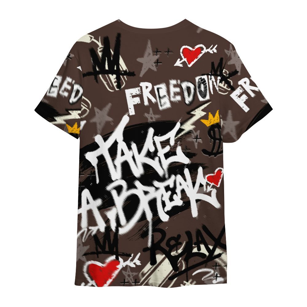 Shirt To Match SoleFly Cafecito 12s - Take Break Freedom Graffiti Streetwear All Over Print