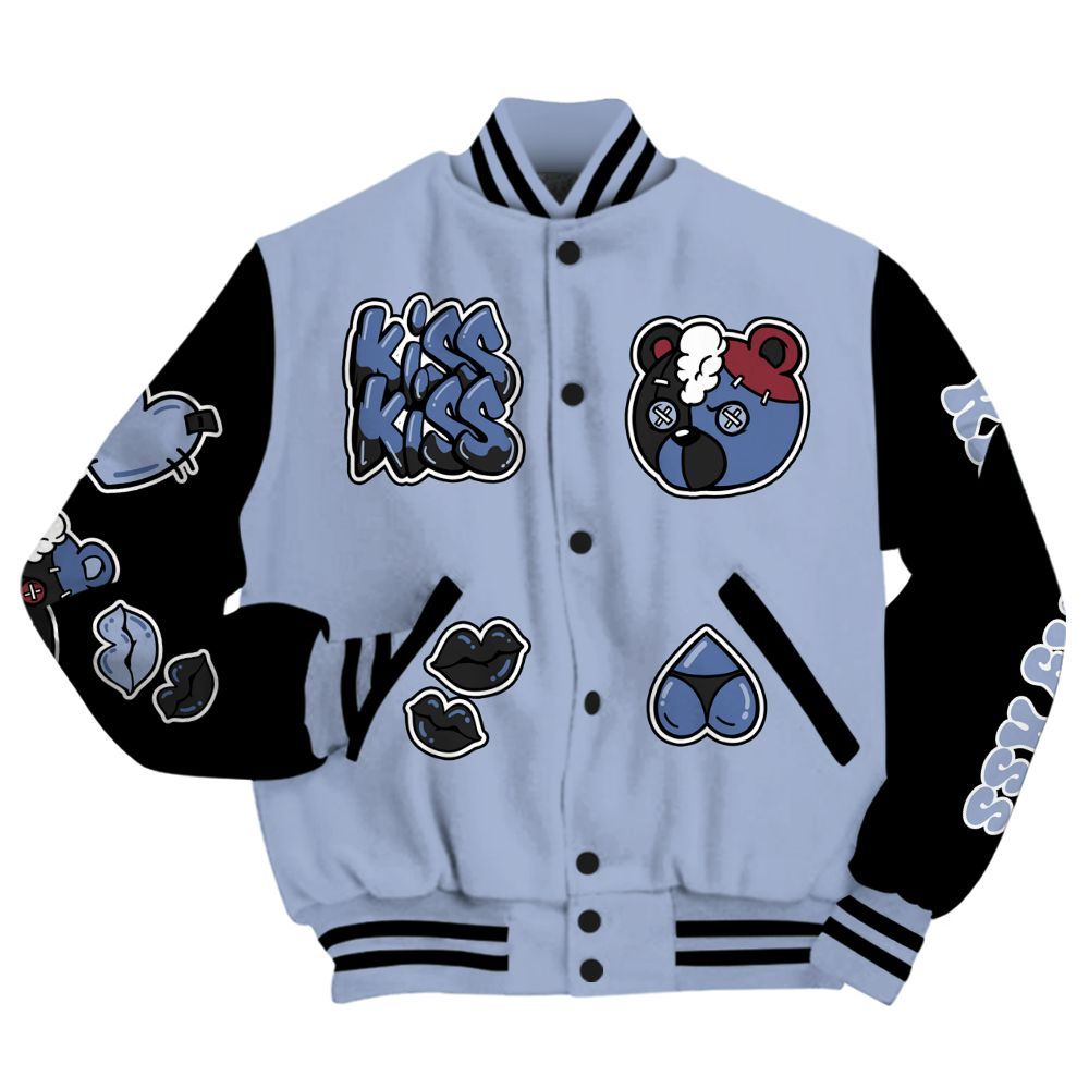 Varsity Jacket To Match Black Metallic 5s - Kiss My Hugz All Over Print