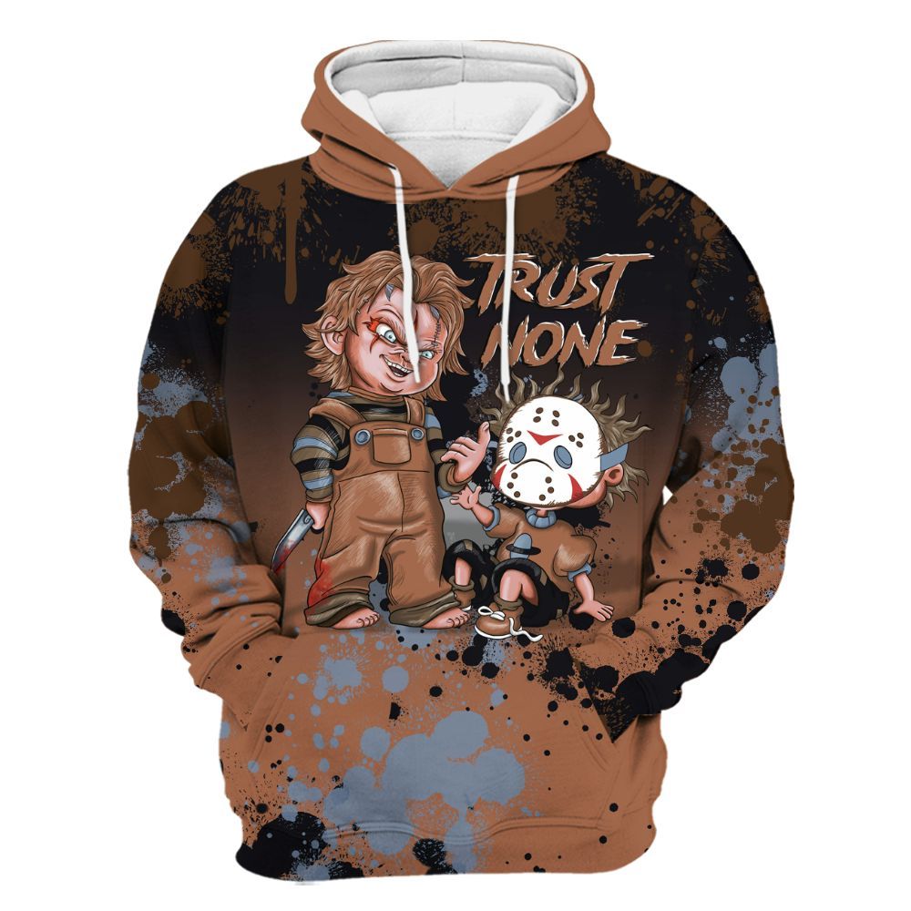 Hoodie To Match Air Foamposite Metallic Copper - Trust No One Scary All Over Print
