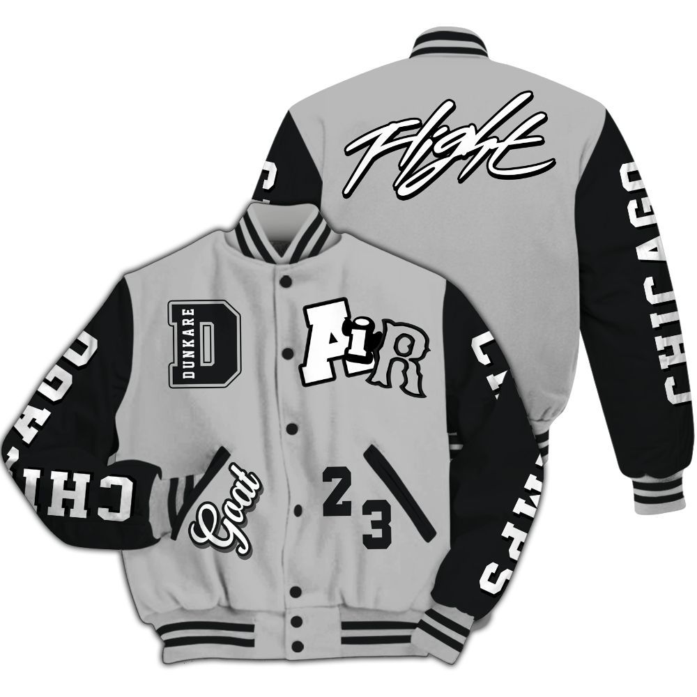 Varsity Jacket To Match Low 85 Metallic Black 1s - AIR Number 23 GOAT All Over Print