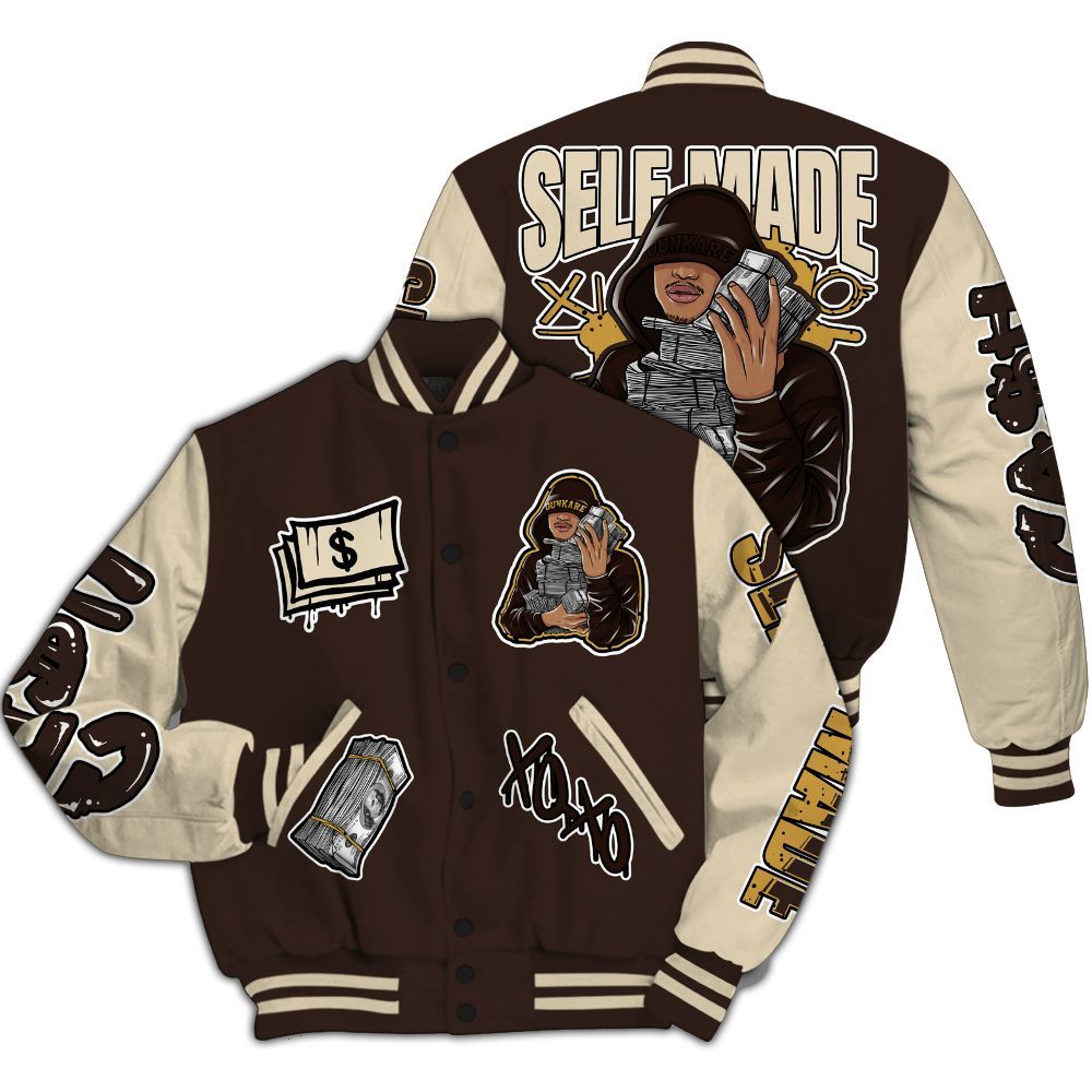 Varsity Jacket To Match 2025 Retro Earth 5s - Selfmade Unique All Over Print