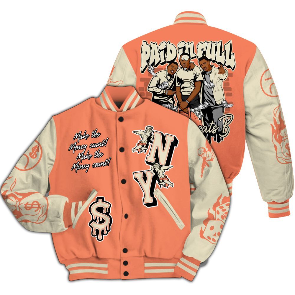 Varsity Jacket To Match DJ Khaled Crimson Bliss 5s - Paid In Full Money All Over Print