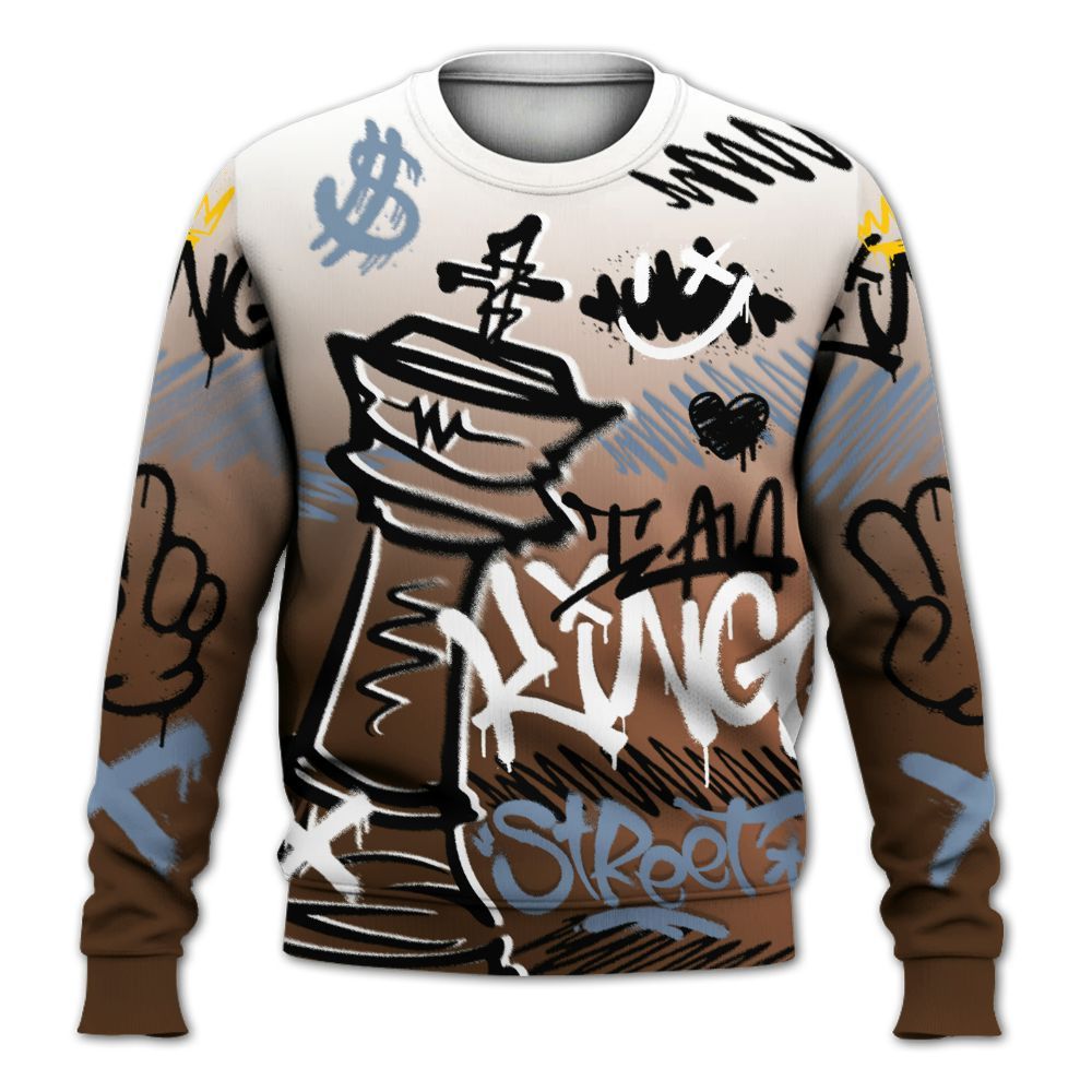 Sweatshirt To Match Air Foamposite Metallic Copper - Street King Chess Streetwear All Over Print
