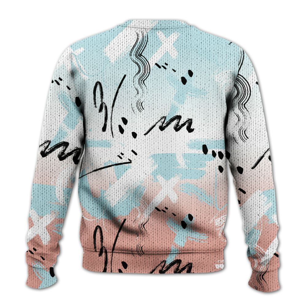 Knitted Sweater To Match Dunk Low Glacier Arctic - Money Hustle Grind Pray