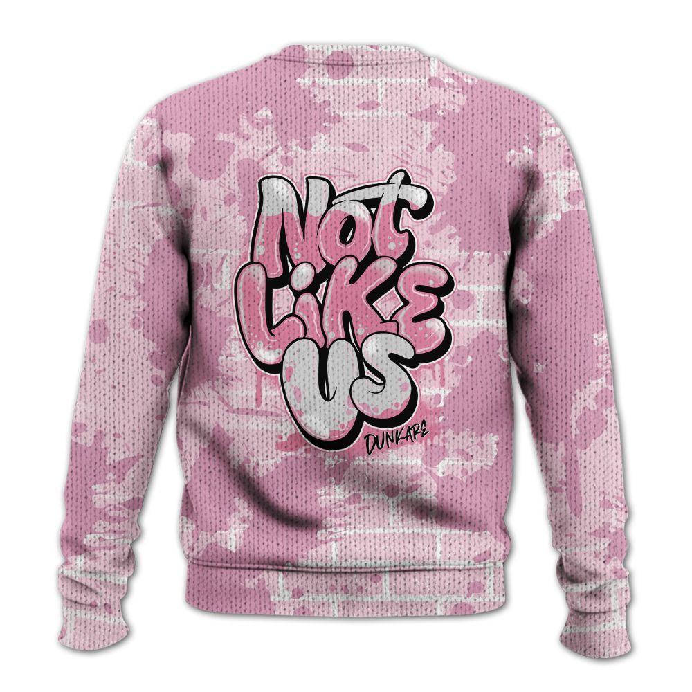 Knitted Sweater To Match Orchid 4s - None Like Us Graphic Brick Art
