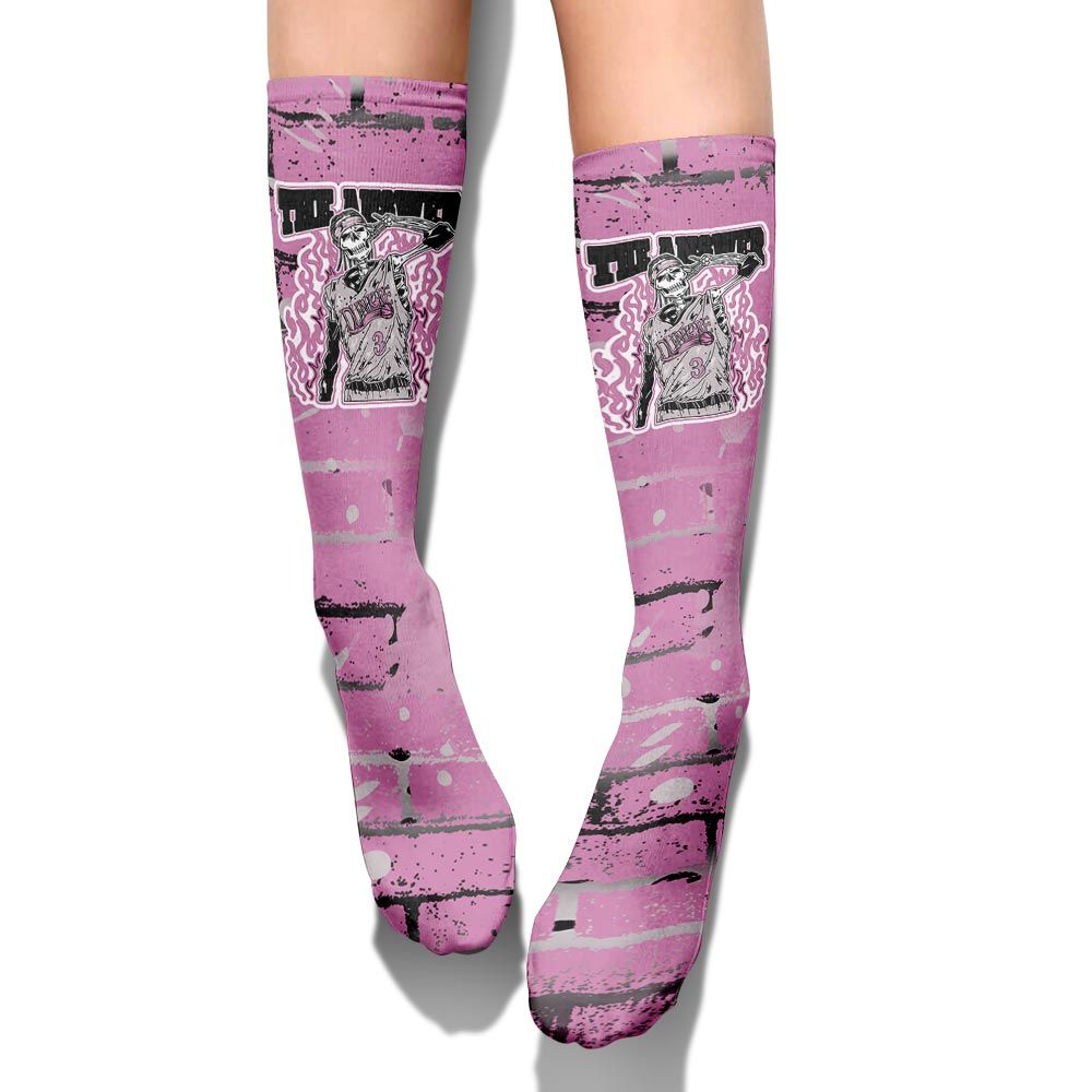 Sock To Match Neutral Grey Black White Orchid 4s - Allen Answer Skeleton Brick