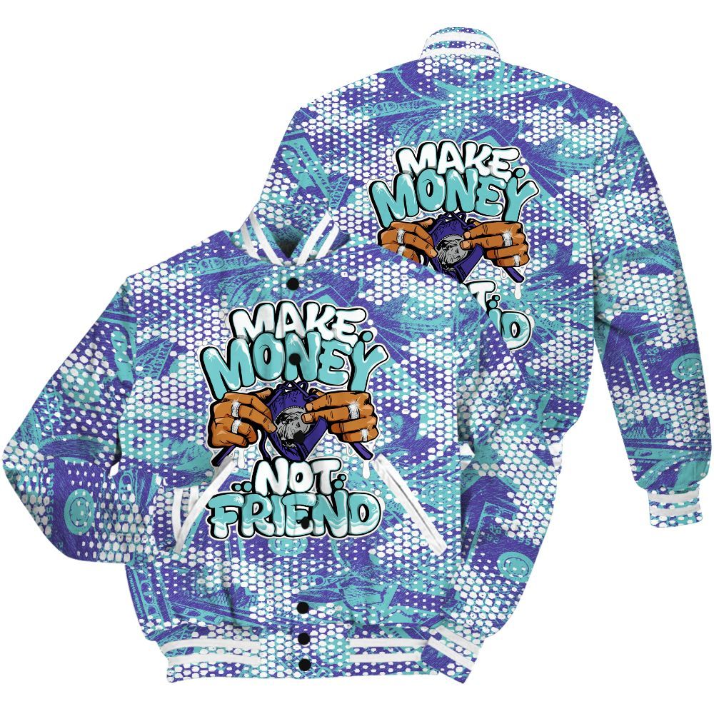 Varsity Jacket To Match Low Hornets 1s Shirt - Make Moneys Not Friend Graphic Banknotes All Over Print
