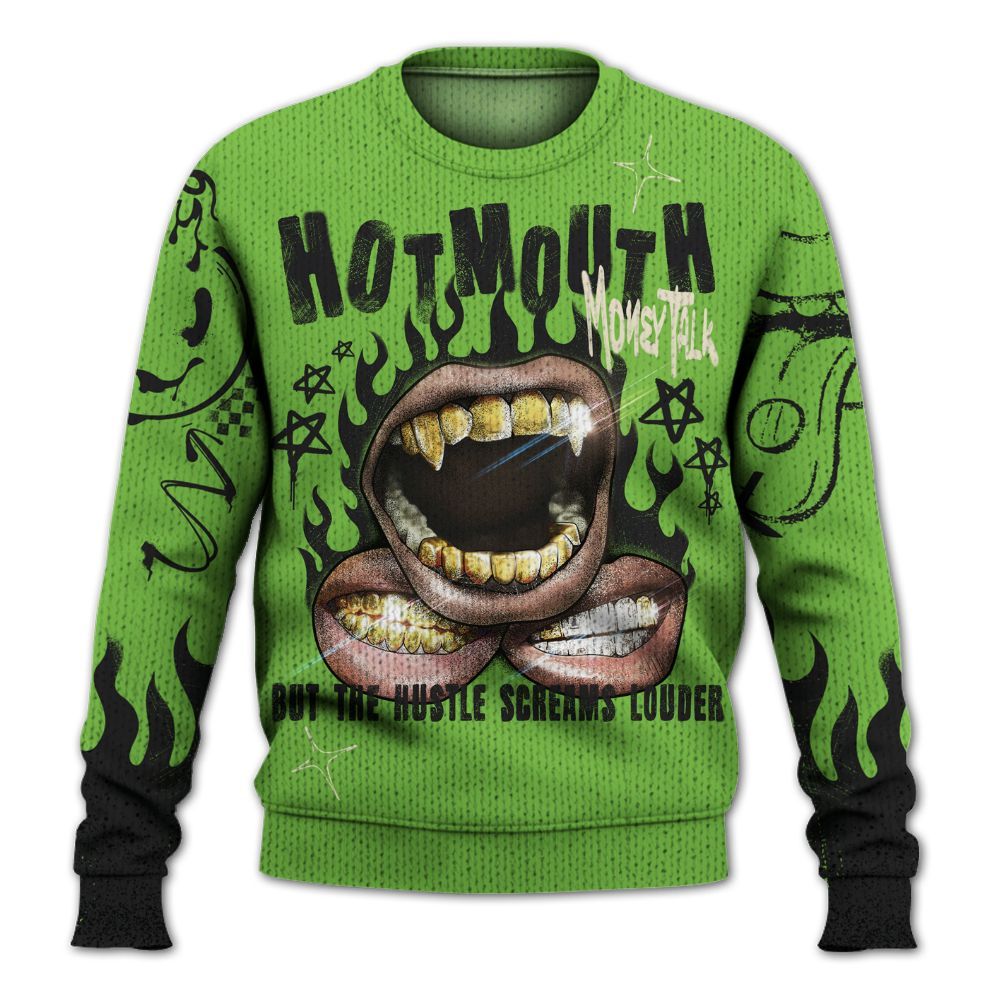 Knitted Sweater To Match Air Max Waffle SP Action Green - Mouth Burning Street Style