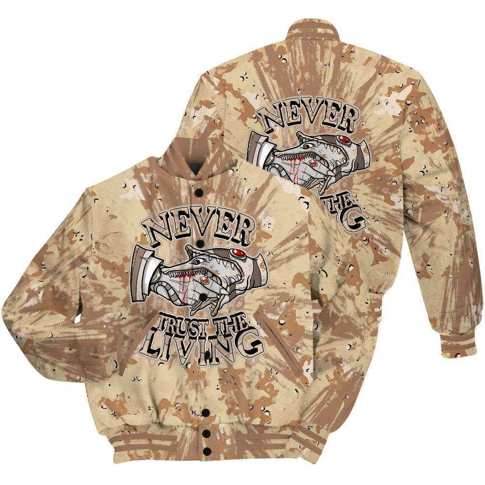 Varsity Jacket To Match Desert Camo 3s Shirt - Never Trusting Living Graphic Halloween All Over Print