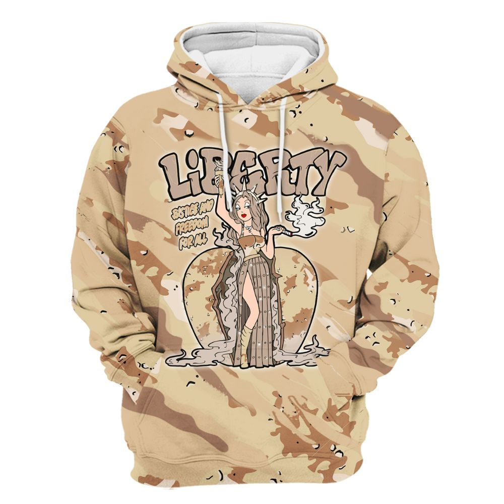 Hoodie To Match Desert Camo 3s - Midwest Cartoon Colored All Over Print