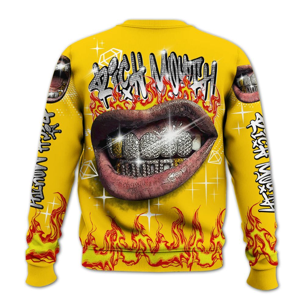 Sweatshirt To Match Corteiz Air Max 95 Tour Yellow - Rich Mouth Fire Rap Retro 90s All Over Print