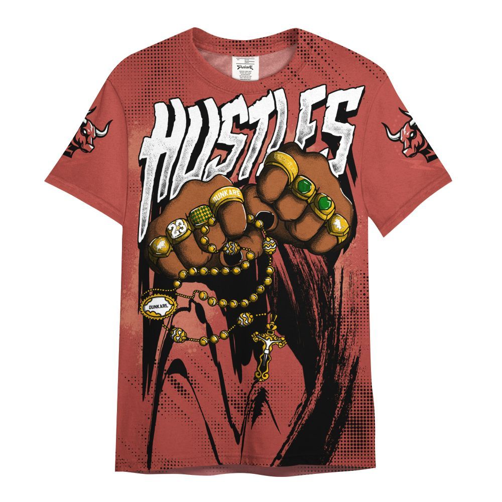 Shirt To Match Dune Red 13s - Hustle Make Money All Over Print