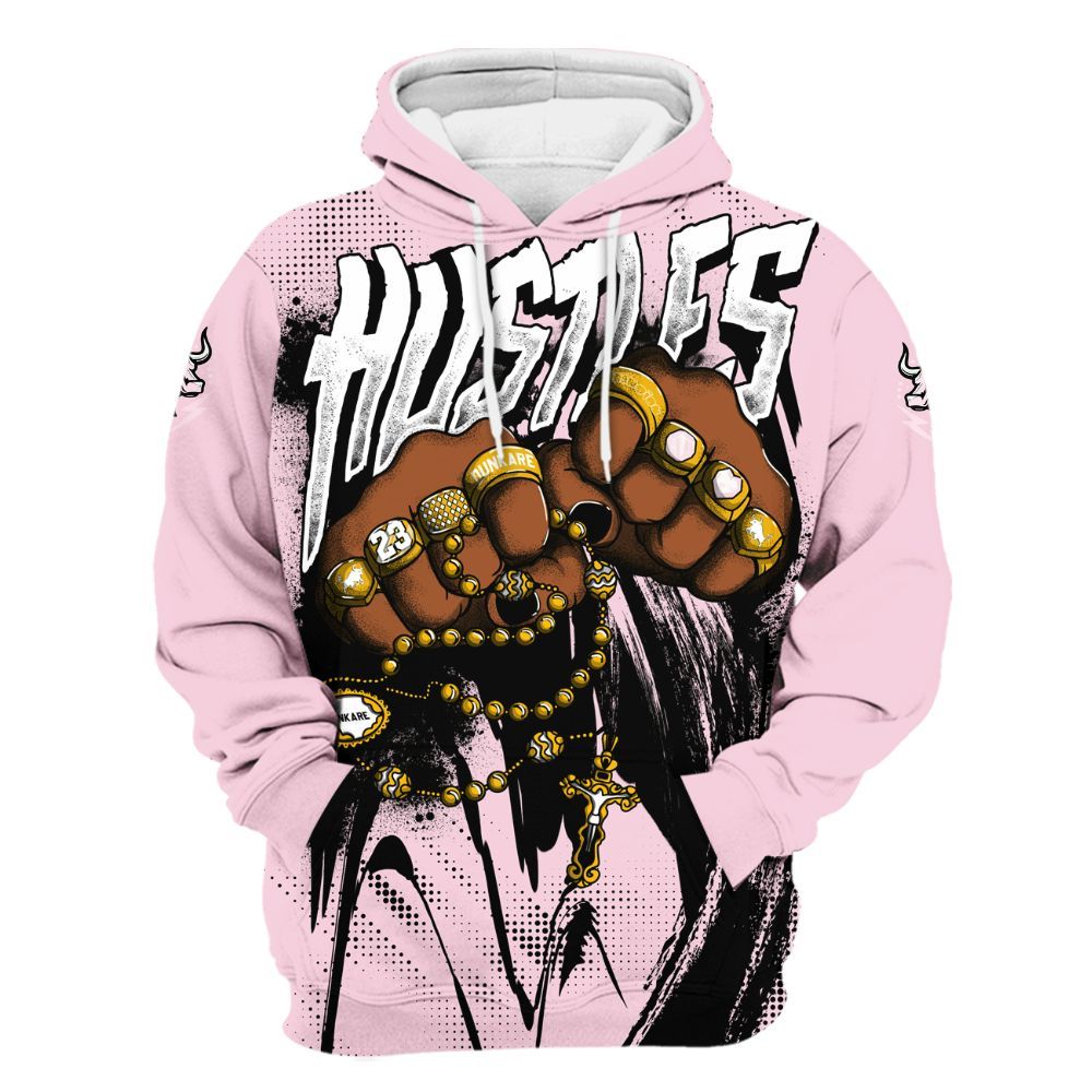 Hoodie To Match Orchid 4s - Hustle Make Money All Over Print
