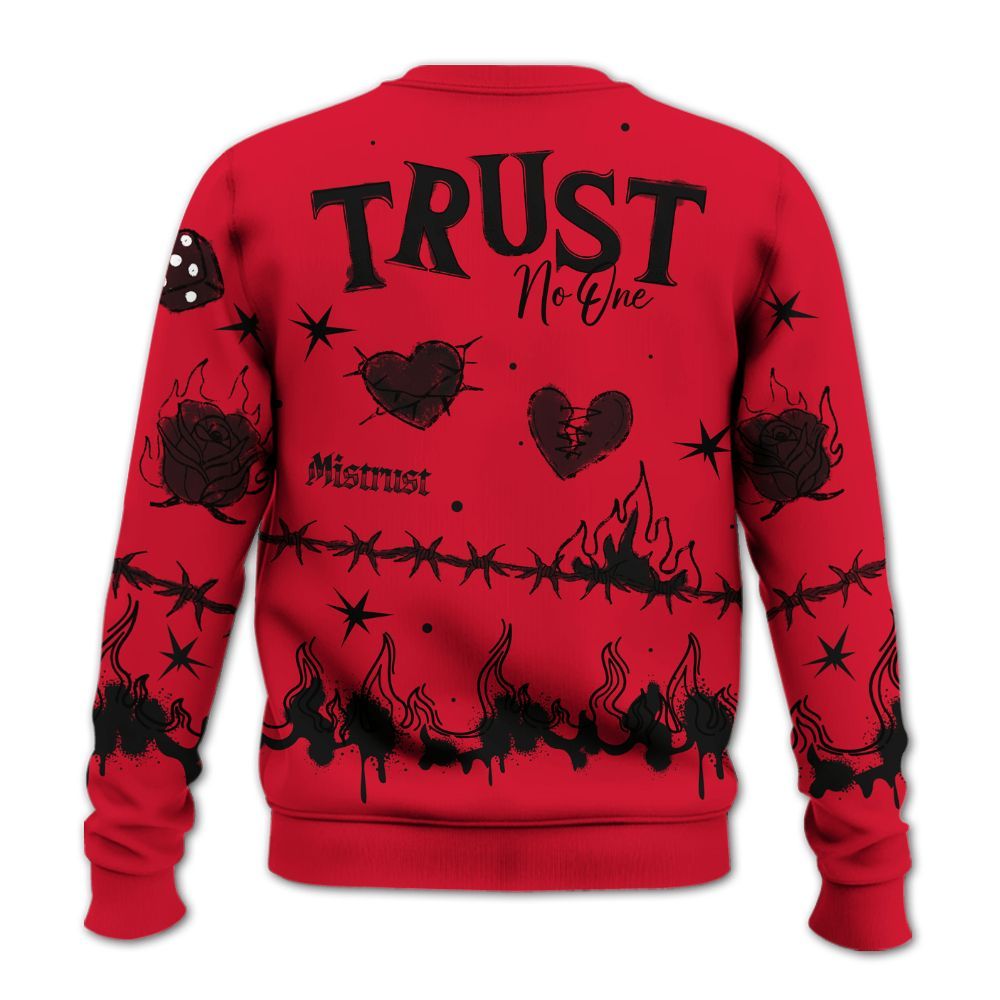 Sweatshirt To Match Air Max Sunder Gore Tex Fire Red - Trust No One Snake-Bite Doodle Crayon All Over Print