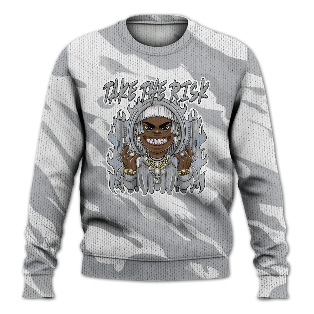 Knitted Sweater To Match Low OG Wolf Grey 1s - Take The Risk Colored
