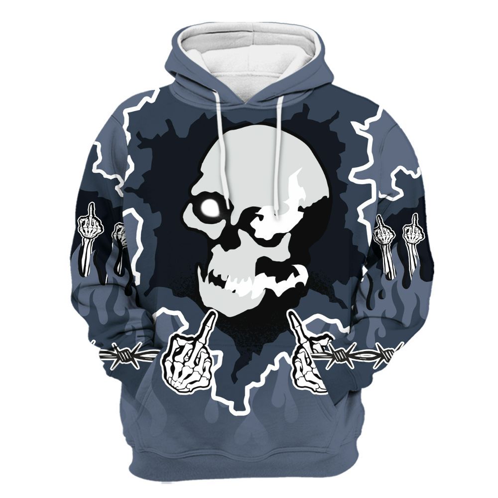 Hoodie To Match Low Diffused Blue 11s - F Around Find Out Graphic Trapped All Over Print
