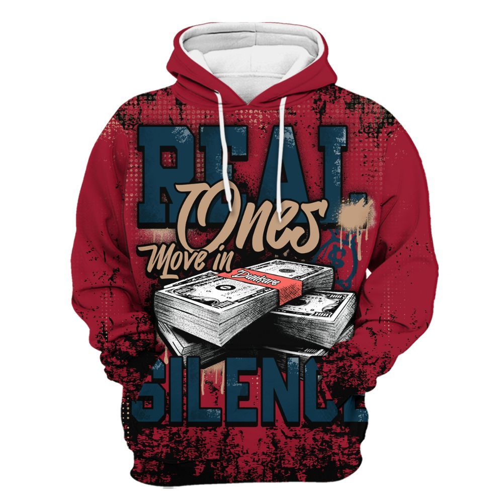 Hoodie To Match Mid Multi Color 2022 1s - Move In Silence Money Street Retro All Over Print