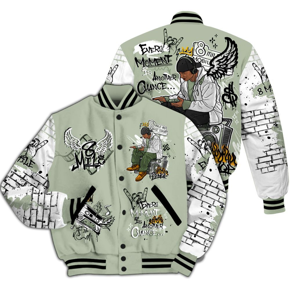 Varsity Jacket To Match Seafoam Sail 4s - 8Mile Movie Graffiti All Over Print