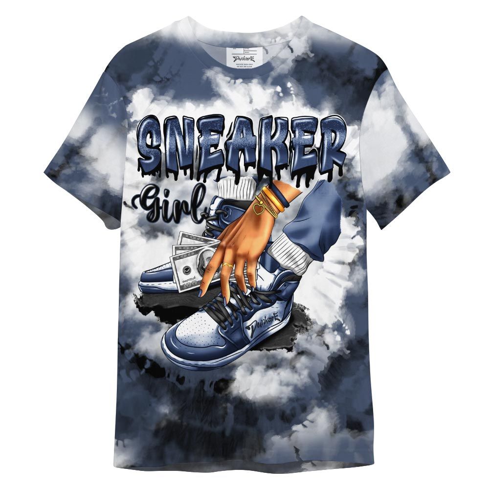 Shirt To Match Low Diffused Blue 11s - SNEAKER Girl Money Drip Tie Dye Shirt Outfit 1505 NCT