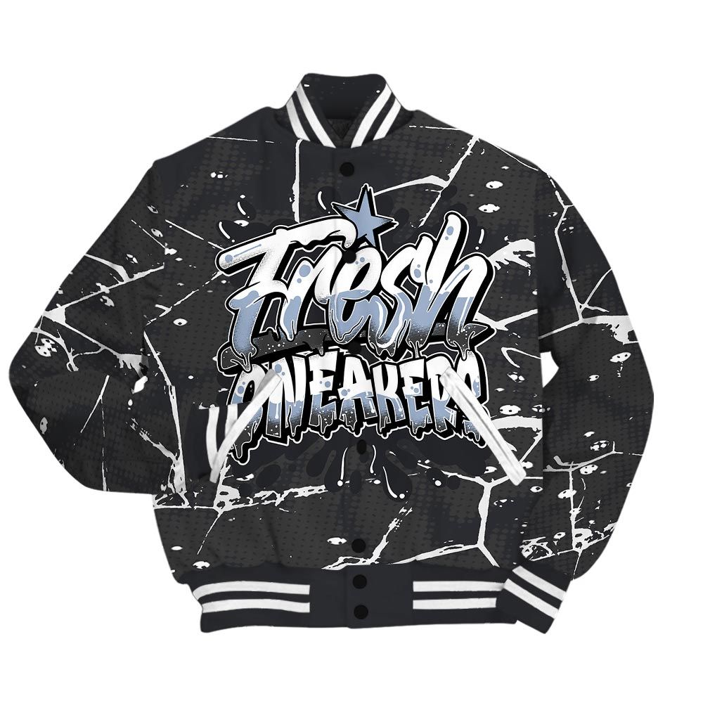 Varsity Jacket To Match Reverse Black White 6s - Fresh Shoe White Graphic Crack Varsity Jacket Unisex
