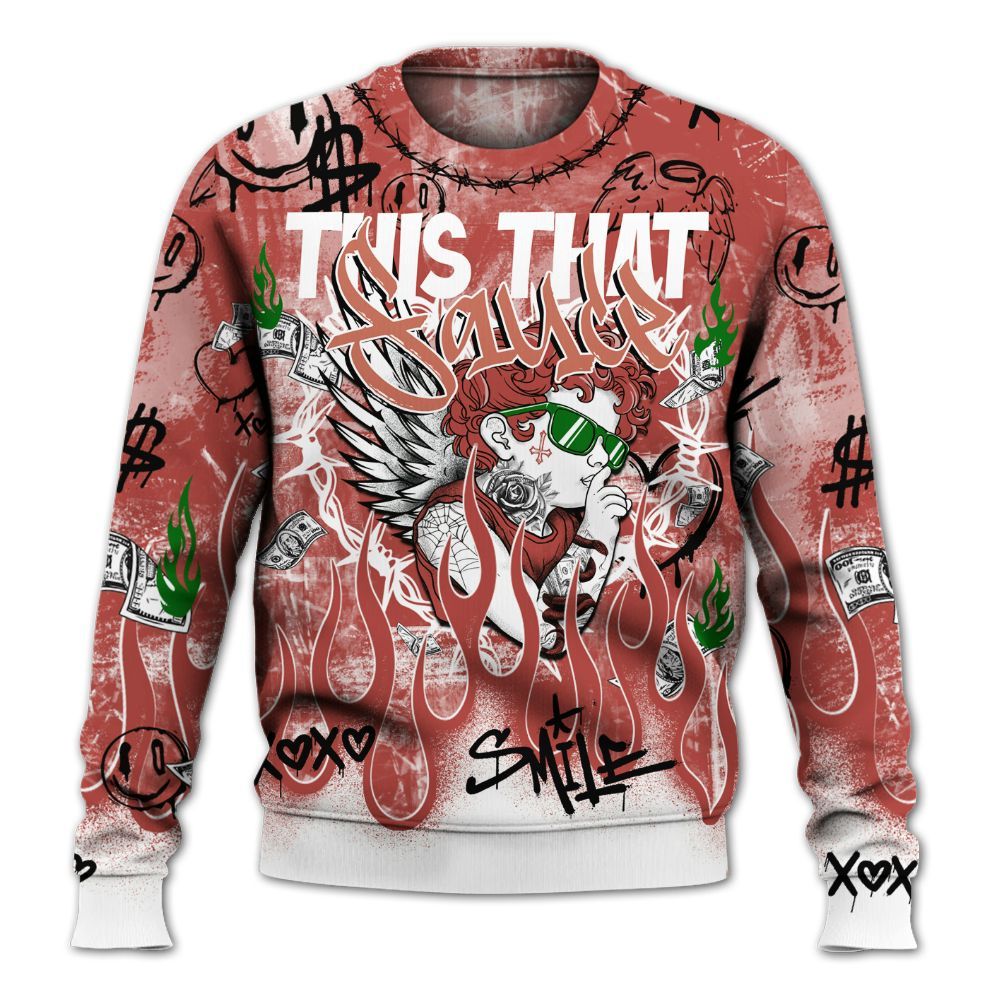 Sweatshirt To Match Dune Red 13s - This That Sauce Angel All Over Print