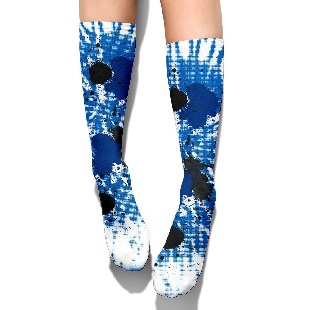 Sock To Match Blueberry 12s - Tie Dye Graphic