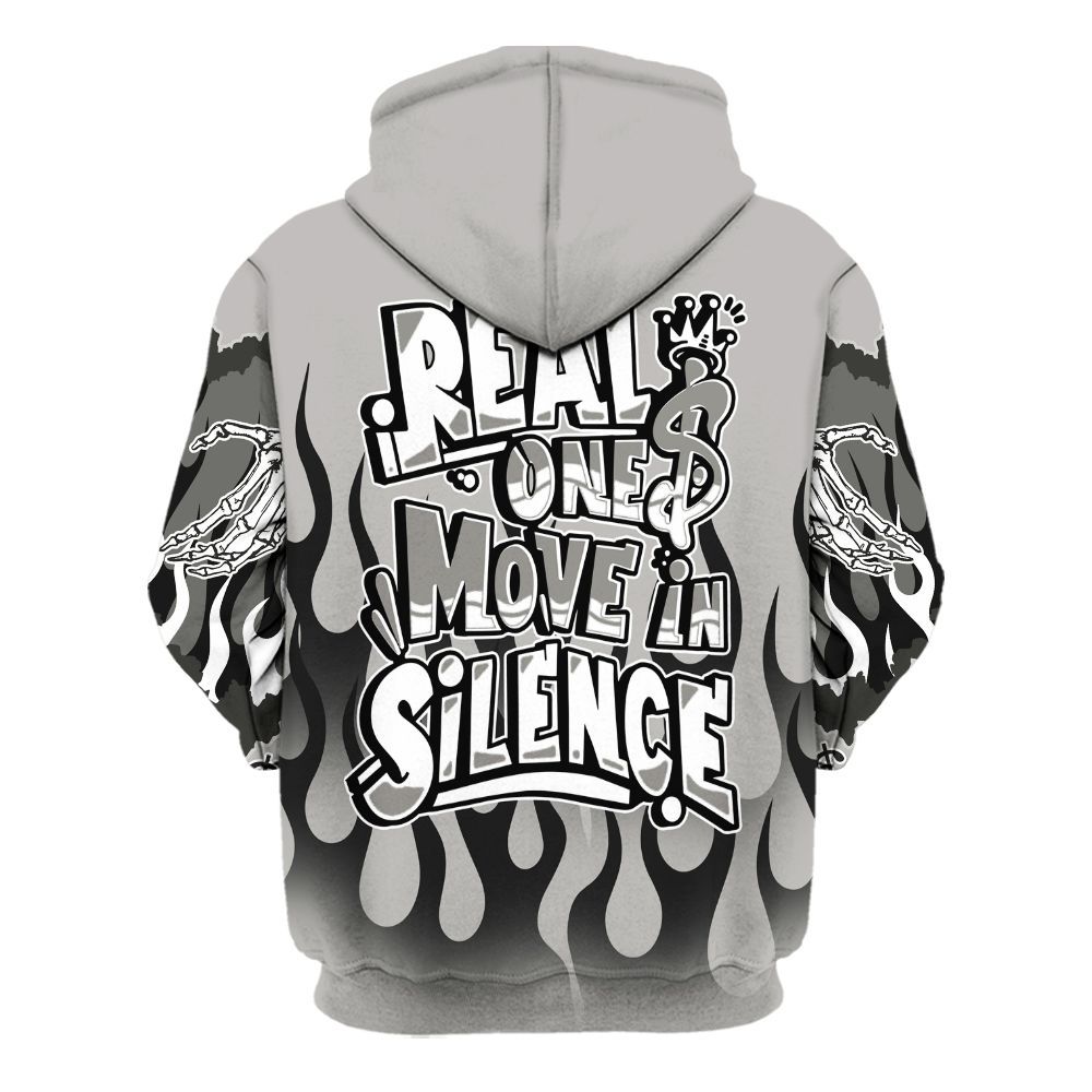 Hoodie To Match Low OG Phantom 1s - Ones Move In Silence Graphic Trapped All Over Print