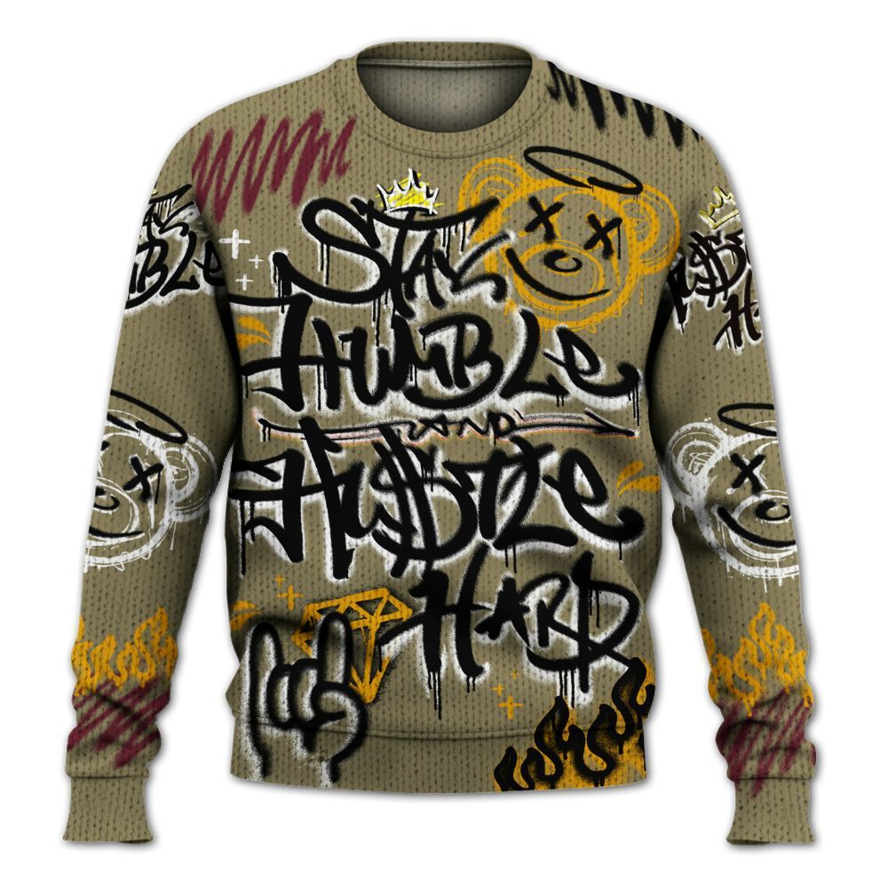 Knitted Sweater To Match Black Olive 7s - Humble Drip Streetwear Graffity