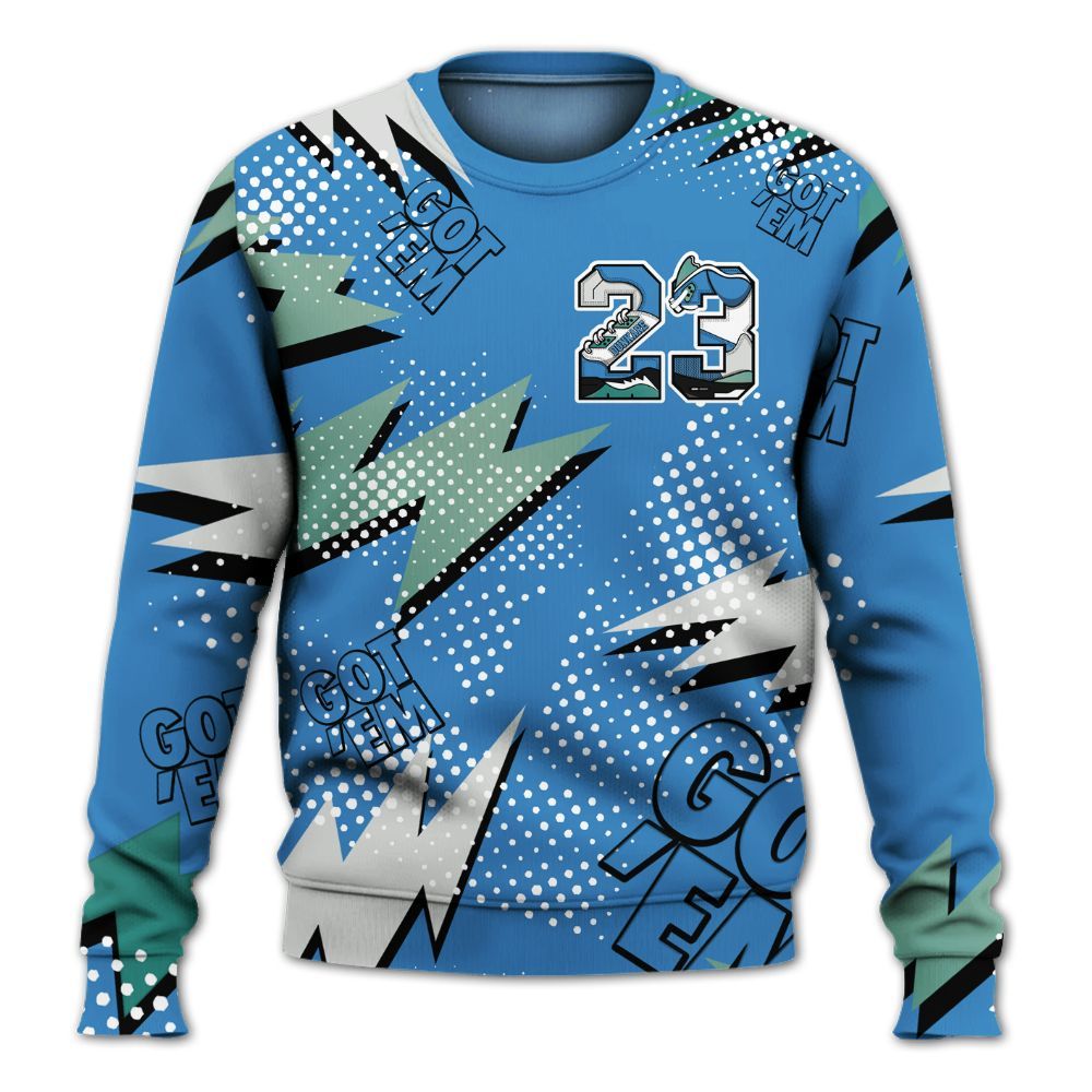 Sweatshirt To Match Low Carolina 17s - Custom Name Number 23 5s All Over Print